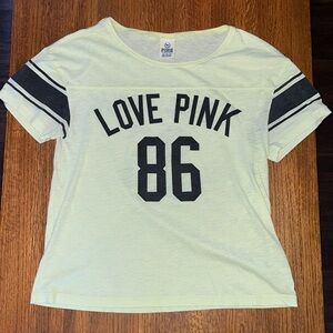PINK Victoria’s Secret Short Sleeve Tee Yellow and Black XS